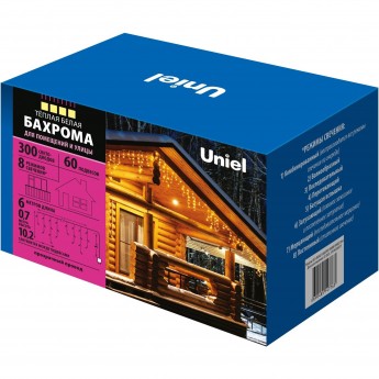 Гирлянда UNIEL ULD-B6007-300/DTA WARM WHITE IP44