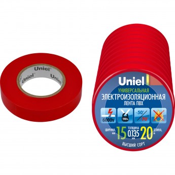 Изоляционная лента UNIEL UIT-135P 20/15/10 RED