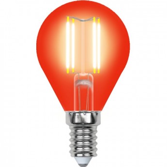 Лампа светодиодная UNIEL LED-G45-5W/RED/E14 GLA02RD картон