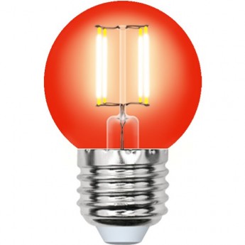 Лампа светодиодная UNIEL LED-G45-5W/RED/E27 GLA02RD картон