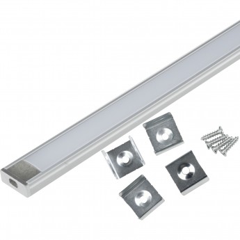 Накладной алюминиевый профиль UFE-K02 SILVER/FROZEN 200 POLYBAG