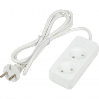 Удлинитель серии UNIEL S-CU2-1,5 WHITE , шнур 1,5м., 2 гнезда, 10A, б/з