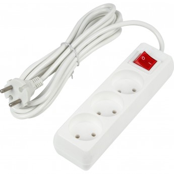 Удлинитель UNIEL S-CU3-3B WHITE серии Ultra, шнур 3м., 3 гнезда, 10A, б/з