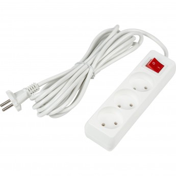 Удлинитель UNIEL S-CU3-5B WHITE серии Ultra, шнур 5м., 3 гнезда, 10A, б/з